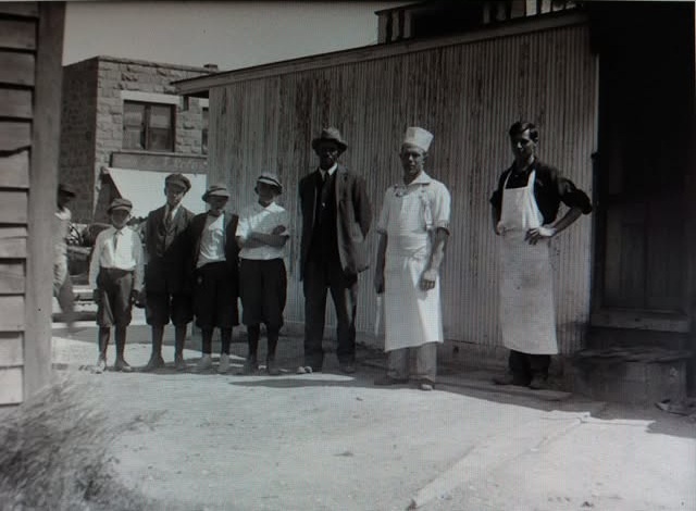 In chef's hat, Ross Merril Gibbons, Cook at the Palace Cafe, August 1916