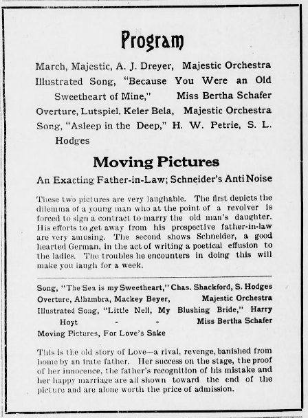 Majestic Theater playbill